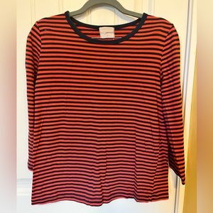 T.la Striped 3/4 Sleeve Top